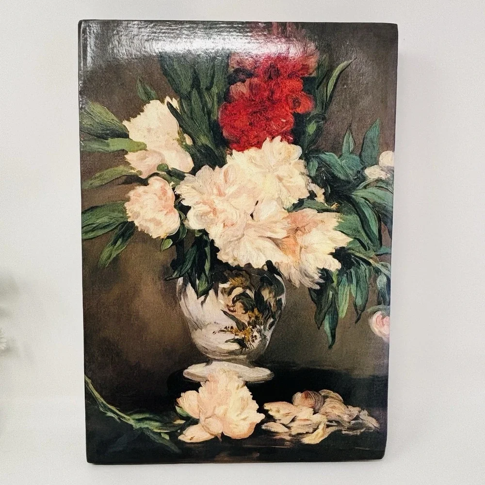 Vintage Manet Vase‎ with Peonies Stationery Box Set Writing Paper Desk Organizer